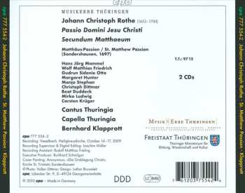 2CD Johann Christoph Rothe: Matthäus-Passion 114382