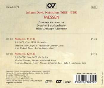 CD Johann David Heinichen: Messen: Missa Nr. 11 In D / Missa Nr. 12 In D 292870
