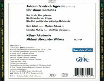 CD Johann Friedrich Agricola: Die Hirten Bei Der Krippe - Three Christmas Cantatas 123323