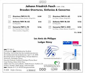 CD Johann Friedrich Fasch: Dresden Sinfonias & Concertos 119781