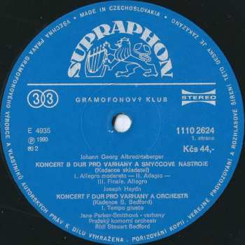 LP Prague Chamber Orchestra: Organ Concertos