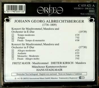 CD Johann Georg Albrechtsberger: Concertos For Jew's Harp, Mandora And Orchestra - Concertos Pour Guimbarde, Mandora Et Orchestre - Konzerte Für Maultrommel, Mandora Und Orchester  428179