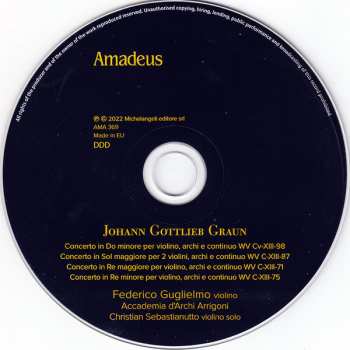 CD Johann Gottlieb Graun: Concerti Per Violino, Archi E Continuo 460702