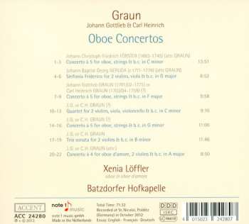 CD Johann Gottlieb Graun: Oboe Concertos 188494