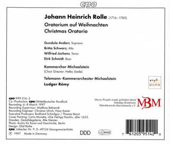CD Johann Heinrich Rolle: Christmas Oratorio 115116