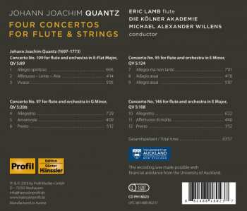 CD Johann Joachim Quantz: Four Flute Concertos For Flute & Strings 193419