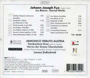 CD Johann Joseph Fux: Lux Æterna • Sacred Works 146252