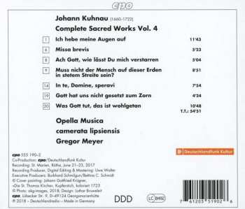 CD Johann Kuhnau: Complete Sacred Works IV 181440