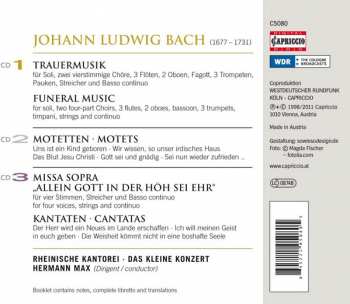 3CD Johann Ludwig Bach: Trauermusik (Funeral Music) / Motets / Cantatas / Missa Brevis 319702