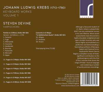 CD Johann Ludwig Krebs: Keyboard Works Volume 1 461766