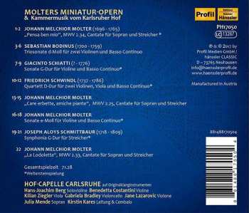 CD Johann Melchior Molter: Molters Miniatur-Opern & Kammermusik Vom Karlsruher Hof 126264
