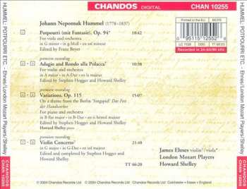 CD Johann Nepomuk Hummel: Adagio and Rondo Alla Polacca, Violin Concerto in G, Piano Variations Op. 115, Potpourri Op. 94 319387