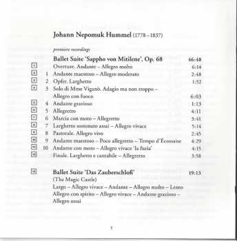 CD Johann Nepomuk Hummel: Ballet Music From: Sappho Von Mitilene • Das Zauberschloß • Twelve Waltzes And Coda 253106