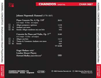 CD Johann Nepomuk Hummel: Piano Concerto No. 4 In E Major / Double Concerto 338122