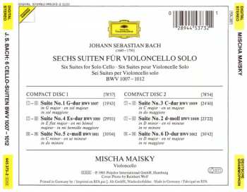 2CD Johann Sebastian Bach: 6 Cello-Suiten = Suites For Solo Cello = Suites Pour Violoncelle Solo BWV 1007–1012 44856