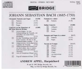 CD Johann Sebastian Bach: Three Fantasias · Toccata · Capriccio · Italian Concerto 462754