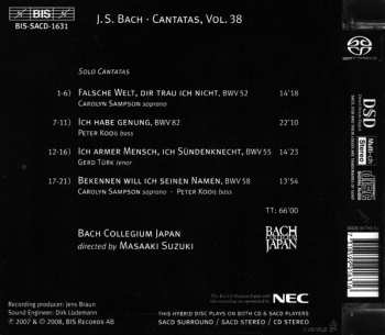 SACD Johann Sebastian Bach: Cantatas 38: ►52 ►55 ►58 ►82 (Ich Habe Genung) 432631