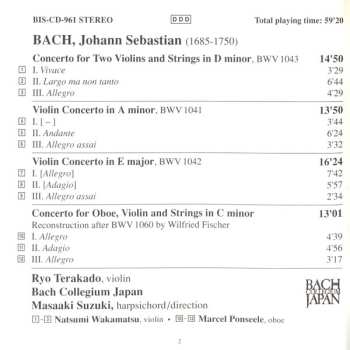 CD Johann Sebastian Bach: Concertos 1 / Violin Concertos 492589