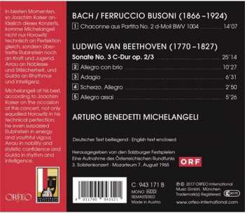CD Johann Sebastian Bach: Bach/Busoni: Chaconne Aus Partita, BWV 1004; Beethoven: Sonate No. 3 C-Dur, Op. 2/3 298623