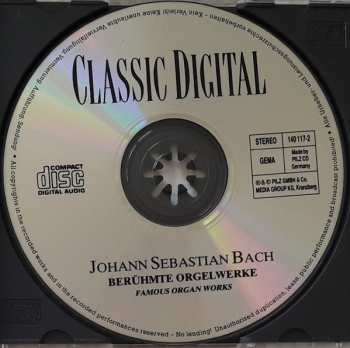 CD Johann Sebastian Bach: Berühmte Orgelwerke 431201