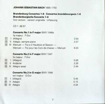 2CD Johann Sebastian Bach: Brandenburg Concertos / Concertos BWV 1060, 1062, 1064 426777