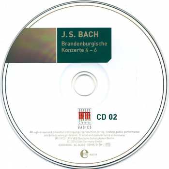 2CD Johann Sebastian Bach: Brandenburgische Konzerte  1 - 6 315147