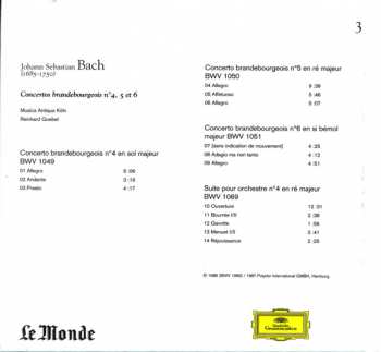 CD Johann Sebastian Bach: Concertos Brandebourgeois N°4, 5 & 6 437465