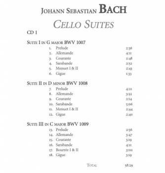 2CD Johann Sebastian Bach: Cello Suites DIGI 326343