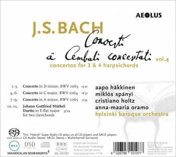 SACD Johann Sebastian Bach: Concerti à Cembali Concertati, Vol. 4 439973