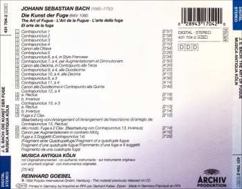 CD Johann Sebastian Bach: Die Kunst Der Fuge = The Art Of Fugue (BWV 1080) 423951