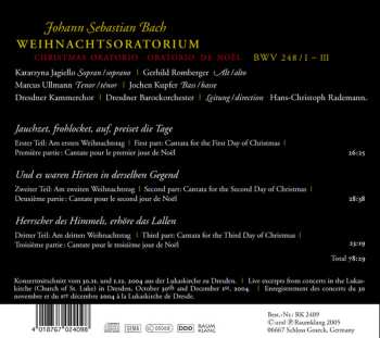 CD Johann Sebastian Bach: Weihnachtsoratorium - Christmas Oratorio - Oratorio De Noël - BWV 248 / I - III 490622