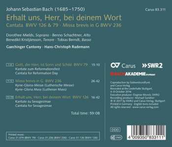 CD Johann Sebastian Bach: Erhalt Uns, Herr, Bei Deinem Wort 152501