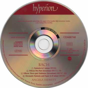 CD Johann Sebastian Bach: Fantasia In C Minor, Two-Part Inventions, Three Part Inventions, Chromatic Fantasia And Fugue 345077