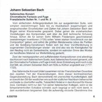 CD Johann Sebastian Bach: French Suites Nos. 1 & 2 BWV 812 & 813 • Italian Concerto • Chromatic Fantasia And Fugue 318168