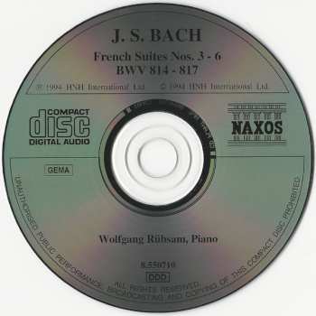 CD Johann Sebastian Bach: French Suites Nos. 3 - 6 BWV 814 - 817 436818