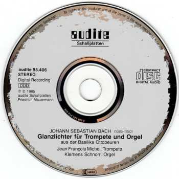 CD Johann Sebastian Bach: Glanzlichter Für Trompete Und Orgel Aus Der Basilika Ottobeuren 497655