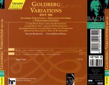2CD Johann Sebastian Bach: Goldberg-Variationen = Variations Goldberg = Goldberg Variations BWV 988 355551