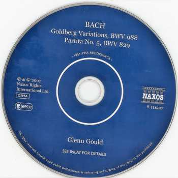 CD Johann Sebastian Bach: Goldberg Variations, BWV 988 • Partita No. 5, BWV 829 329040