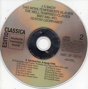 2CD Johann Sebastian Bach: Das Wohltemperierte Klavier 2 / The Well-Tempered Clavier 2 446428