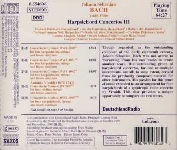 CD Johann Sebastian Bach: Harpsichord Concertos III (Concertos For Two And Four Harpsichords) 333251