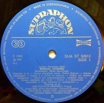 LP Johann Sebastian Bach: Musical Offering BWV 1079