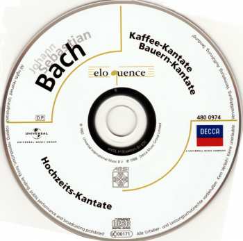CD Johann Sebastian Bach: Kaffee-Kantate - Bauern-Kantate - Hochzeits-Kantate 122362