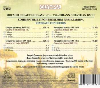 CD Johann Sebastian Bach: Bach: Keyboard Concertos 191258