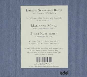 2CD Johann Sebastian Bach: Sechs Sonaten für Violino und Cembalo [BWV 1014-1019] 330604