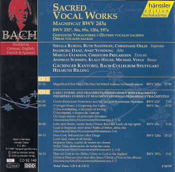 2CD Johann Sebastian Bach: Sacred Vocal Works (Magnificat BWV 243a, BWV 232, 34a, 69a, 120a, 197a)