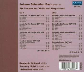 2CD Johann Sebastian Bach: Six Sonatas For Violin And Harpsichord 116007