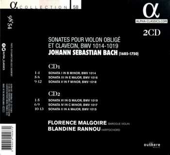 2CD Johann Sebastian Bach: Sonates Pour Violon Obligé Et Clavecin, BWV 1014-1019 328032