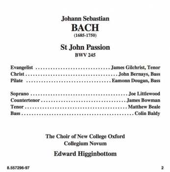 2CD Johann Sebastian Bach: St John Passion 324388
