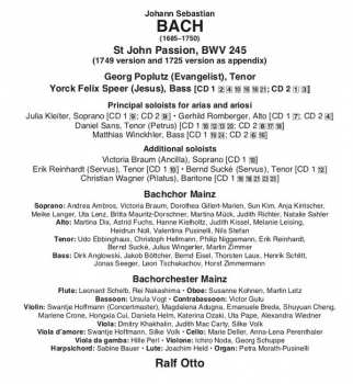 2CD Johann Sebastian Bach: St. John Passion / Johannes-Passion 277974