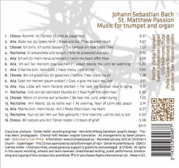 CD Johann Sebastian Bach: St. Matthew Passion Music For Trumpet And Organ DIGI 118752